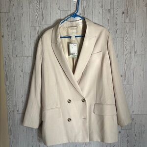 H&M Light Beige Double-Breasted Blazer